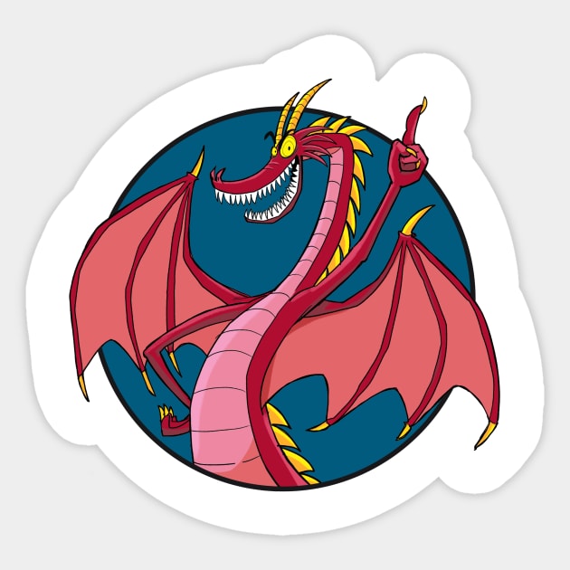 Hildegard Gretchwyrm in a circle Sticker by Slack Wyrm